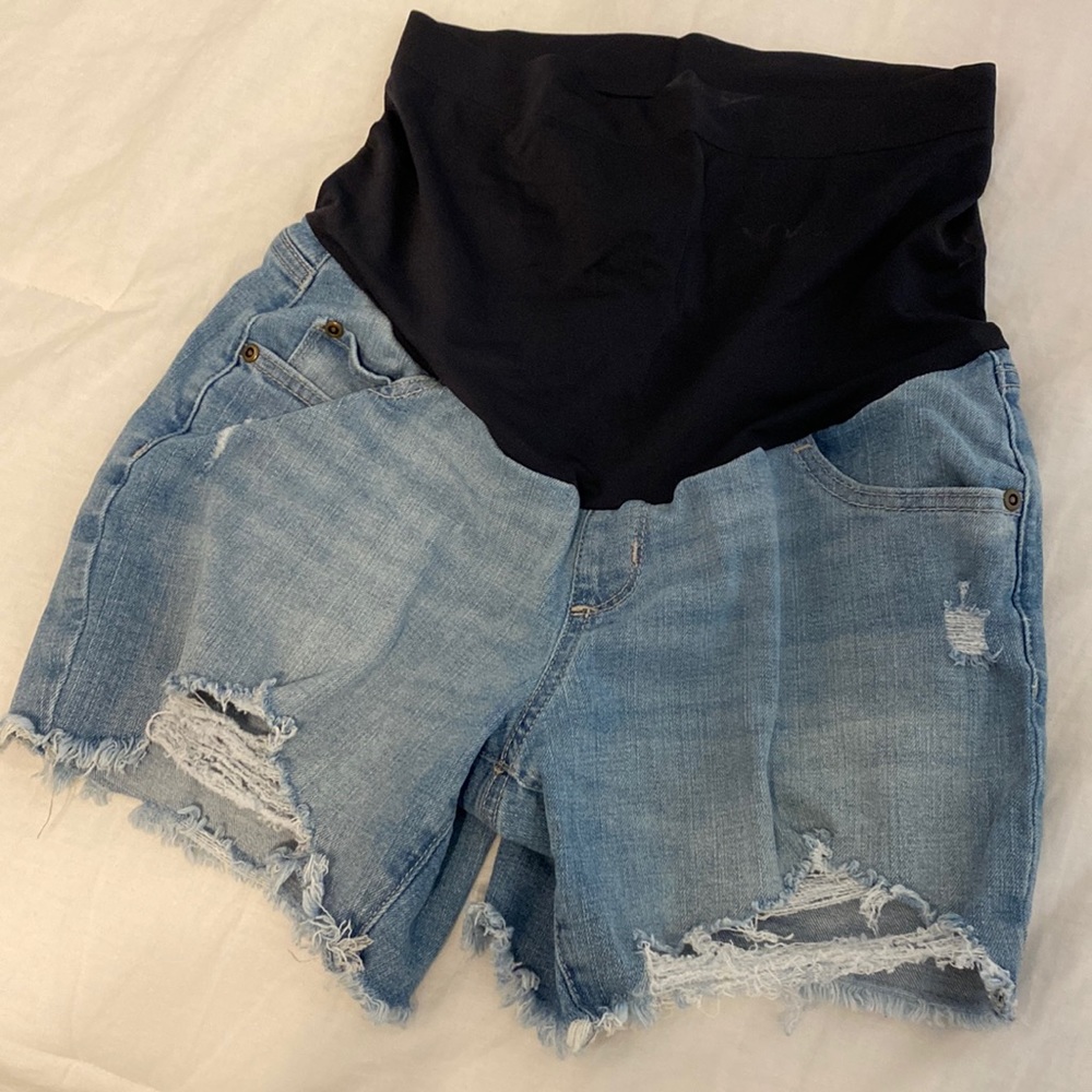 Maternity denim shorts